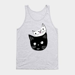 Back cat and white cat Tank Top